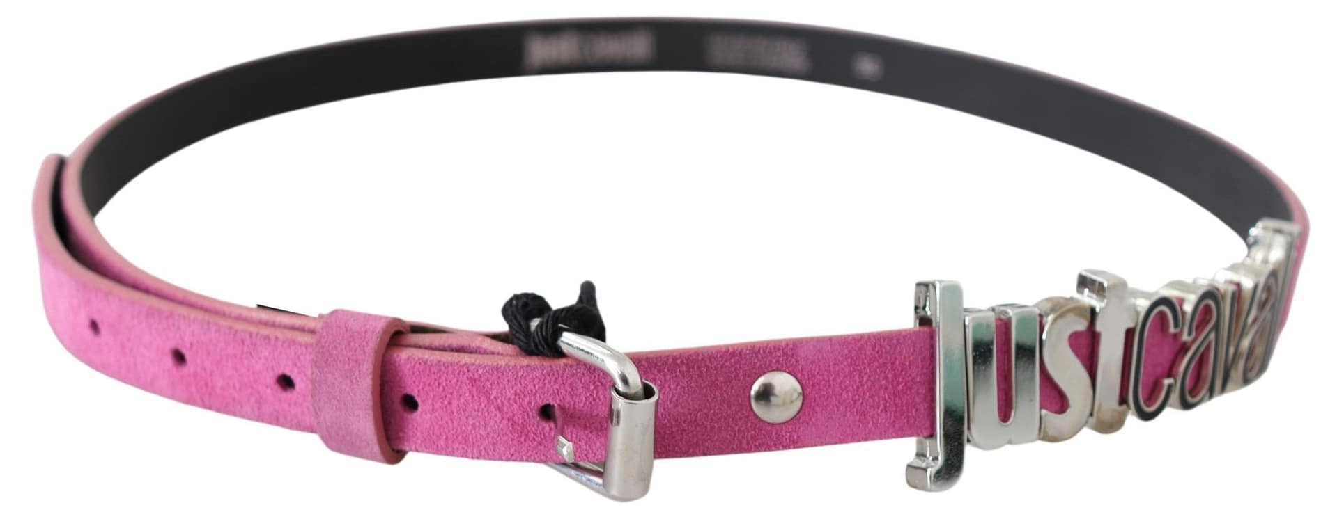 Just Cavalli Pink Silver Chrome Metal Buckle Waist Belt - Image 3