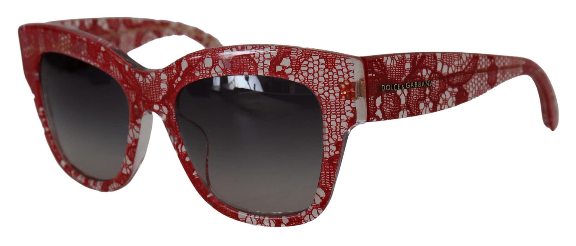 Dolce & Gabbana Red Lace Acetate Rectangle Shades DG4231F Sunglasses - Image 7