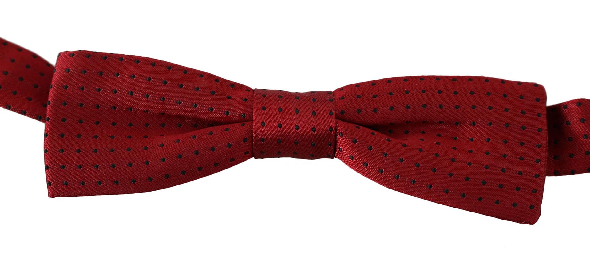 Dolce & Gabbana Red Dotted Silk Adjustable Neck Papillon Bow Tie - Image 2
