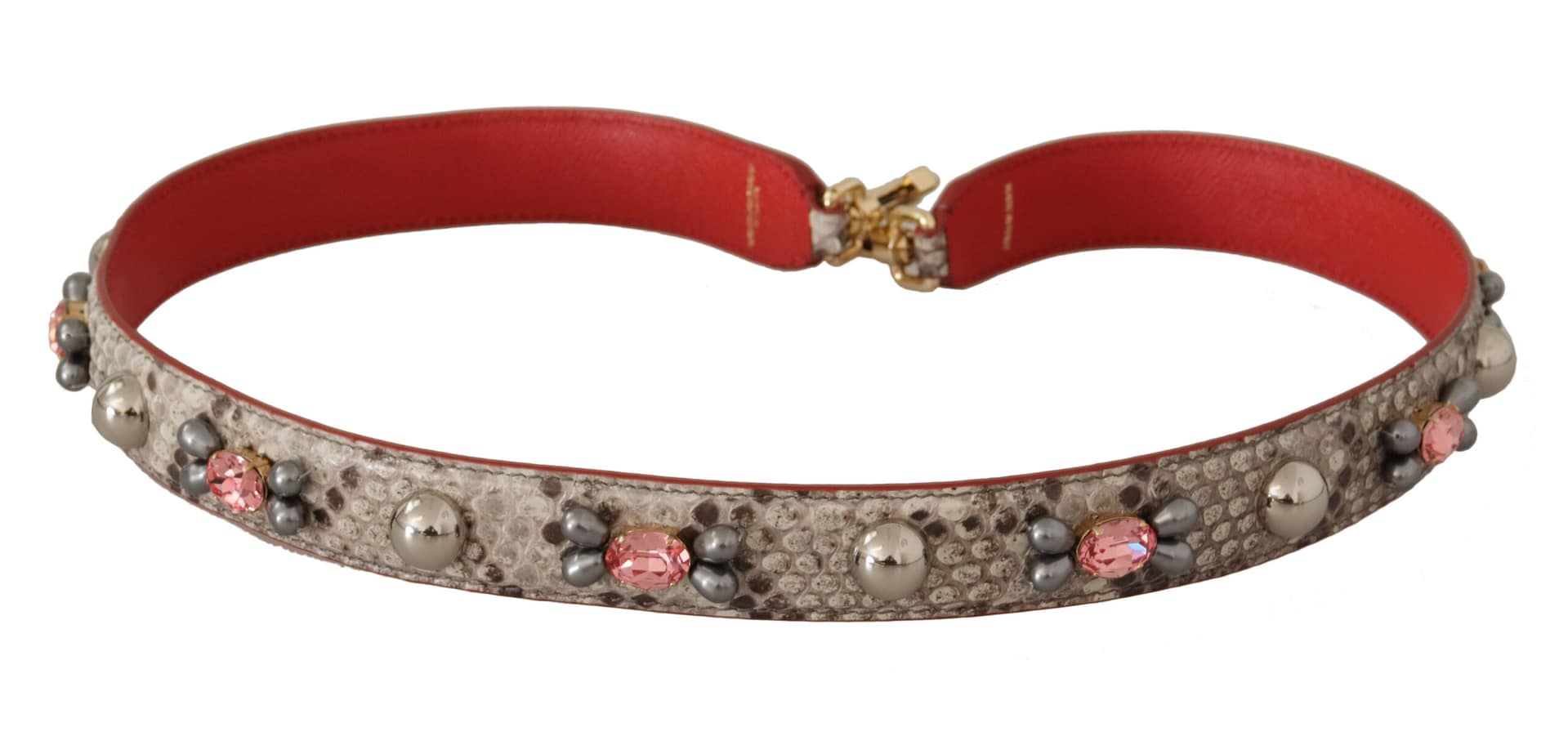 Dolce & Gabbana Beige Exotic Leather Studded Shoulder Strap - Image 5