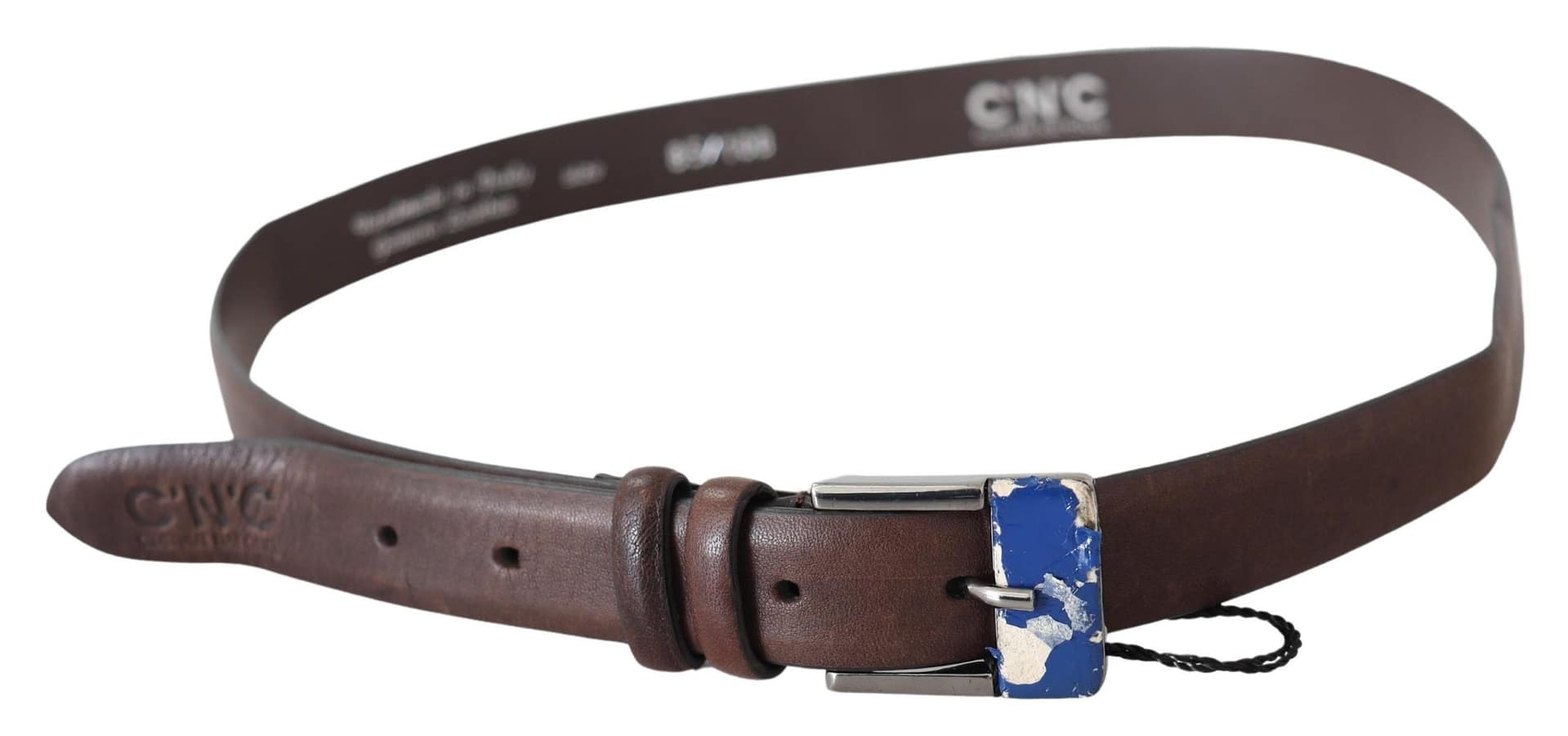 Costume National Brown Genuine Leather Silver Buckle Belt - Image 2