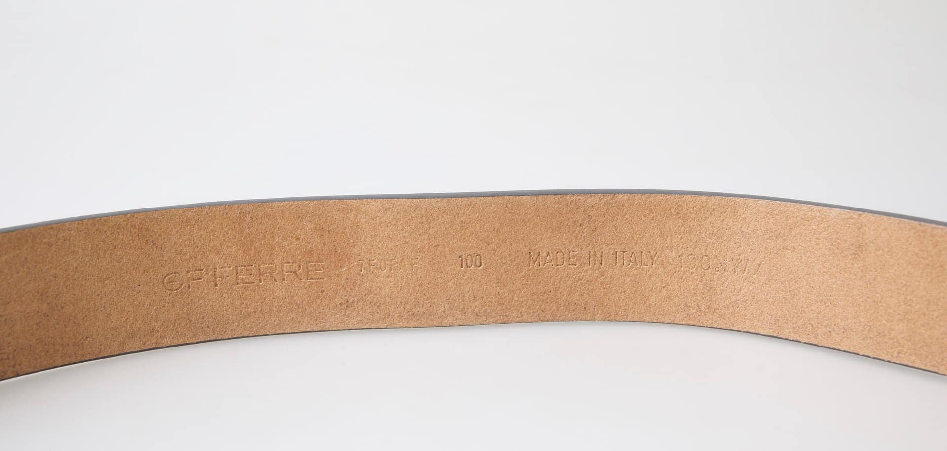 GF Ferre Brown Leather Fashion Logo Buckle Waist Belt - Image 3