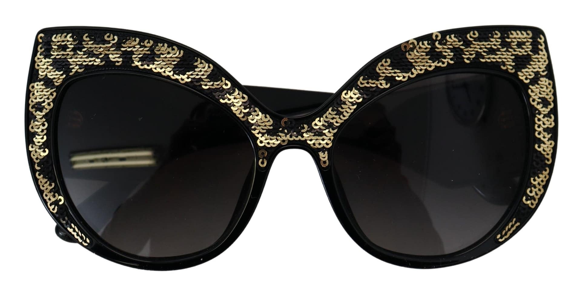 Dolce & Gabbana Black Gold Sequin Butterfly Polarized DG4326 Sunglasses - Image 5