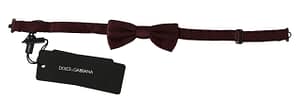 Dolce & Gabbana Purple Dotted Silk Adjustable Neck Papillon Bow Tie