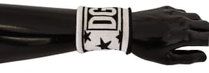 Dolce & Gabbana White Black Wool Logo #DGMILLENNIALS Wristband