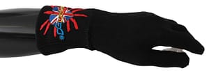 Dolce & Gabbana Black #DGLovesLondon Embroidered Wool Gloves