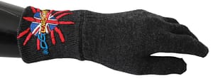Dolce & Gabbana Gray #DGLovesLondon Embroidered Wool Gloves
