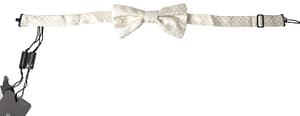 Dolce & Gabbana Ivory Fantasy Pattern Adjustable Neck Papillon Bow Tie