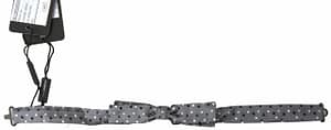 Dolce & Gabbana Gray Polka Dot Silk Adjustable Men Neck Papillon Bow Tie