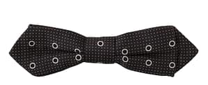 Dolce & Gabbana Black White Polka Dot 100% Silk Neck Papillon Tie