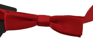 Dolce & Gabbana Red 100% Silk Slim Adjustable Neck Papillon Bow Tie