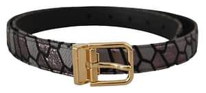Dolce & Gabbana Multicolor Patchwork Leather Gold Jaquard Belt