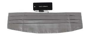 Dolce & Gabbana Silver Wide Belt Silk Cummerbund