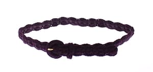 Dolce & Gabbana Purple Cotton Gold Logo Waist Belt