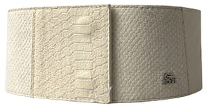 GF Ferre Off White Waxed Cotton Wide Fashion Waistband Belt