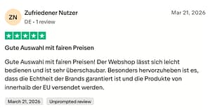 TrustPilot Review from a German Customer