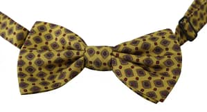 Dolce & Gabbana Yellow Pattern Silk Adjustable Neck Tie