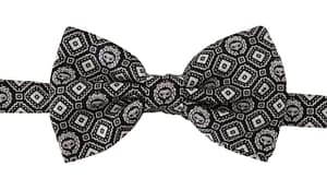 Dolce & Gabbana Black white 100% Silk Adjustable Neck Papillon Tie