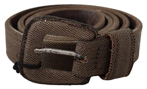Costume National Brown Leather Logo Buckle Waist Belt