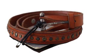 Scervino Street Brown Genuine Leather Rustic Silver Buckle Belt