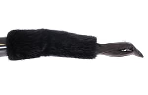 Dolce & Gabbana Black Beaver Fur Lambskin Leather Elbow Gloves