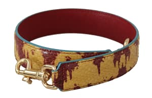 Dolce & Gabbana Yellow Red Leather Gold Tone Shoulder Strap