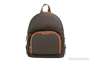 Michael Kors Jaycee Large Brown Signature PVC Shoulder Backpack Bookbag