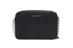 Michael Kors Jet Set Large East West Black Saffiano Leather Crossbody Handbag