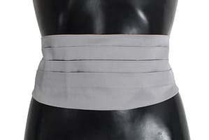 Dolce & Gabbana Gray Waist Belt Silk Cummerbund