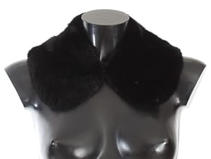Dolce & Gabbana Black Mink Fur Shoulder Collar Scarf