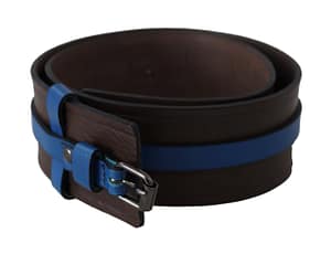 Costume National Brown Thin Blue Line Leather Buckle Belt