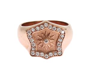 Nialaya Pink Gold 925 Silver Authentic Clear Ring