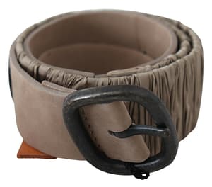 GF Ferre Brown Solid Leather Waist Metal Buckle Belt