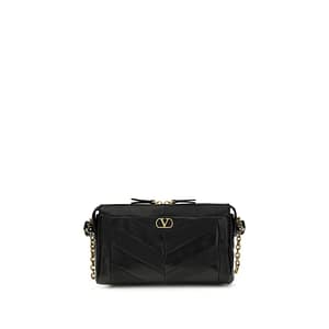 Valentino Garavani Black Lamb Ovis Aries Aries Shoulder Bag