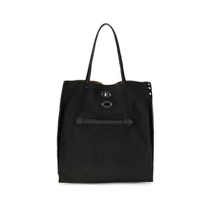 Zanellato Black Calf Leather Bos Taurus Shoulder Bag