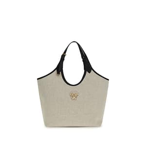 Versace Beige Cotton Shoulder Bag