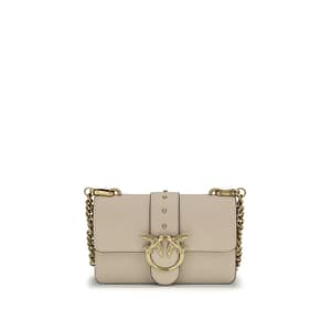 PINKO Beige Calf Leather Bos Taurus Shoulder Bag