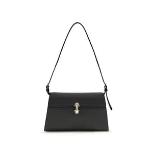 Savette Black Calf Leather Bos Taurus Shoulder Bag