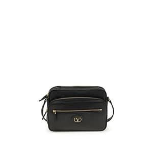 Valentino Garavani Black Calf Leather Bos Taurus Shoulder Bag