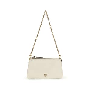 PINKO Beige Calf Leather Bos Taurus Shoulder Bag