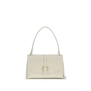 Ferragamo White Calf Leather Bos Taurus Shoulder Bag