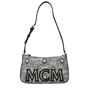 MCM Gray Fabric Crossbody Bag