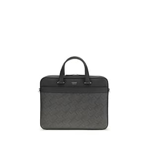 Ferragamo Gray Calf Leather Bos Taurus Briefcase