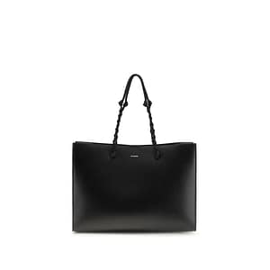 Jil Sander Black Calf Leather Bos Taurus Shoulder Bag