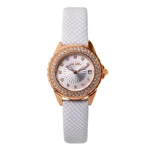 Folli Follie White Leather Dress Watch