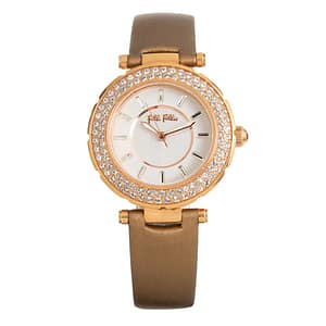 Folli Follie Brown Leather Dress Watch