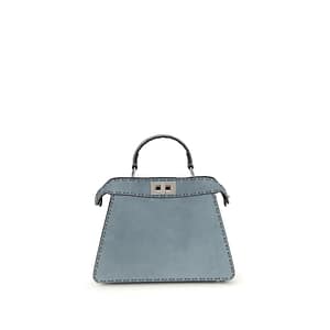 Fendi Blue Calf Leather Bos Taurus Handbag