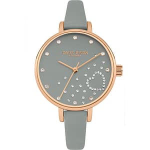 DAISY DIXON Gray Leather Dress Watch