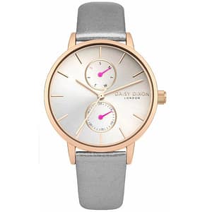 DAISY DIXON Gray Leather Dress Watch