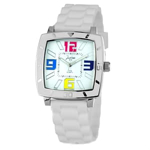 JUSTINA White Rubber Bracelet Watch
